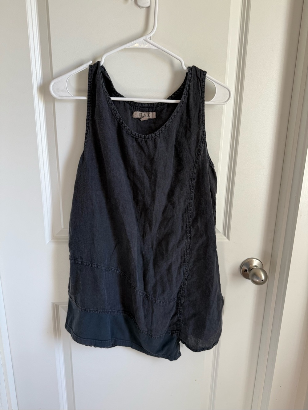 Flax Sleeveless Black 100% Linen Tunic Top